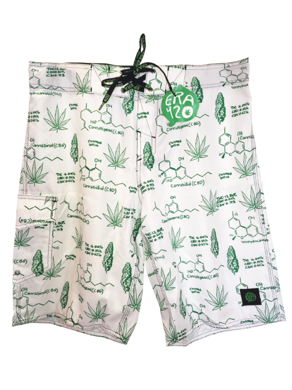 Bermuda de surf molecule bud branca frente